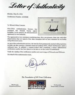 Plaque de livre signée par le Président Donald Trump avec photo encadrée de la tentative d'assassinat PSA