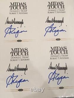 Plaques de livre signées par Donald J Trump & Robert Kiyosaki Autographe Feuille entière Rare