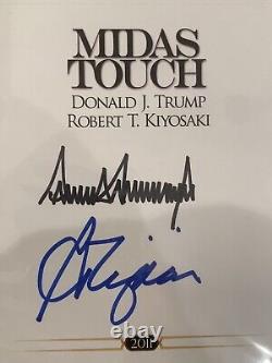 Plaques de livre signées par Donald J Trump & Robert Kiyosaki Autographe Feuille entière Rare