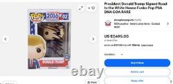Poupée FUNKO POP signée à la main par Donald Trump avec certificat d'authenticité, campagne 2016 pour la Maison Blanche