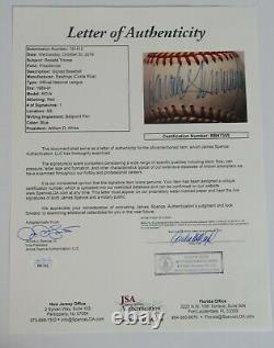 Pres. Autographe Signé Donald Trump Rawlings Onl Baseball Sweet Spot Jsa & Bas