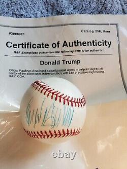 Pres. Donald Trump Signé Autographe Rawlings Baseball Coa Authentic