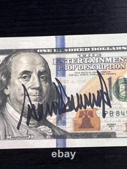 Président 45/47 Donald Trump Billet de film de 100 $ signé avec hologramme et certificat d'authenticité