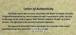 Président Atout Autographed Signature Donald Livre, Signé Pourquoi Nous Voulons Être Rich