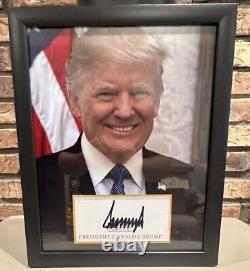 Président DONALD J TRUMP Autographe signé ENCADRÉ 11x14