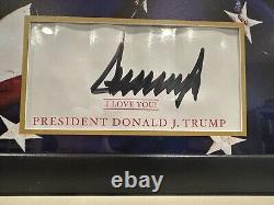 Président DONALD J TRUMP Autographié Signé ENCADRÉ 11x14