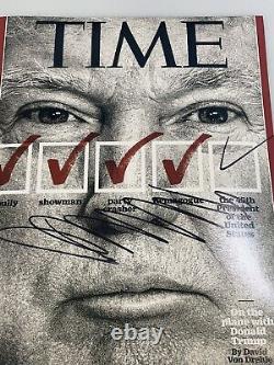 Président DONALD TRUMP Couverture du magazine Time signée à la main / autographiée Photo 8x10