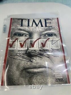 Président DONALD TRUMP Couverture du magazine Time signée à la main / autographiée Photo 8x10