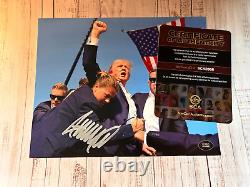 Président DONALD TRUMP Signature originale authentique 8x10 avec certificat COA