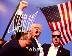 Président DONALD TRUMP Signature originale authentique 8x10 pouces MAGA avec COA