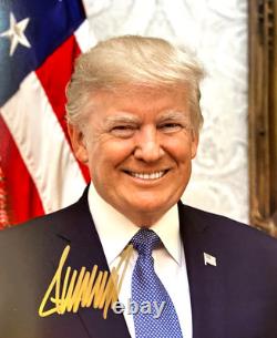 Président DONALD TRUMP Signé 8x10 pouces MAGA Autographe Original Authentique avec COA