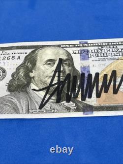 Président Donald J Trump Billet de Film de 100 $ Autographié COA Hologramme Signé