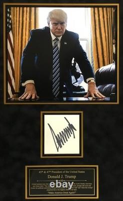 Président Donald J Trump Signé Affichage Personnalisé de Qualité Muséale Avec Cadre JSA LOA