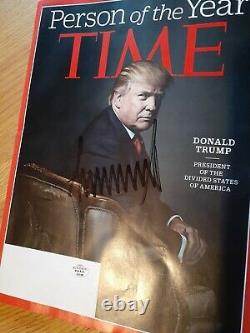 Président Donald J Trump Signé Main Autographié Time Magazine Déc 16, 2019 Rare