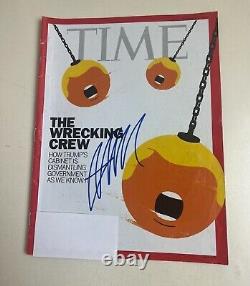 Président Donald J. Trump a signé la couverture du Time Magazine garantie authentique avec un certificat d'authenticité (COA).