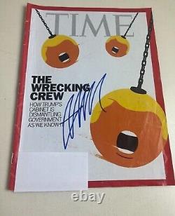 Président Donald J. Trump a signé la couverture du Time Magazine garantie authentique avec un certificat d'authenticité (COA).