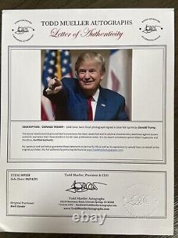 Président Donald Trump 8 X 10 Photo signée Lettre d'authenticité authentique COA