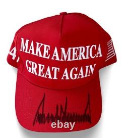 Président Donald Trump Casquette MAGA Signée, Nom Complet. Rendre l'Amérique Grande à Nouveau. JSA