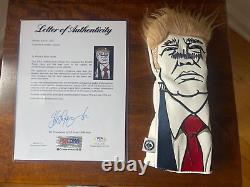 Président Donald Trump Couvre-tête de golf autographié avec authentification PSA (WOW)