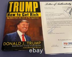 Président Donald Trump Livre signé Comment Devenir Riche Psa Dna Coa Loa Autographe