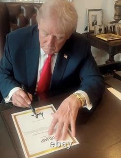 Président Donald Trump Ordre Exécutif/Projet de Loi Signeur Marqueur Sharpie 2ème Mandat 2025