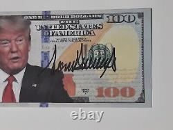 Président Donald Trump Prop Bill Auto Autographe Signé à la Main Avec COA B