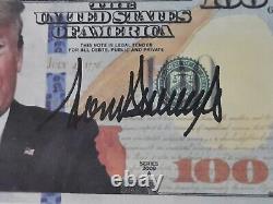 Président Donald Trump Prop Bill Auto Autographe Signé à la Main Avec COA B