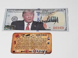 Président Donald Trump Prop Bill Auto Autographe Signé à la Main Avec COA B