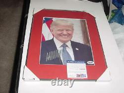 Président Donald Trump Signé Auto Matted/framed 12x15 Photo Portrait Psa/adn