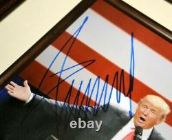 Président Donald Trump Signé Autographe, Coa Uacc Psa/adn Garanti, Cadre, Hat
