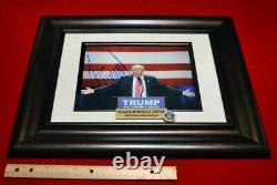 Président Donald Trump Signé Autographe, Coa Uacc Psa/adn Garanti, Cadre, Hat