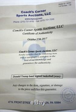 Président Donald Trump Signée À La Main Basketball Jersey Avec Coa Extrêmement Rare