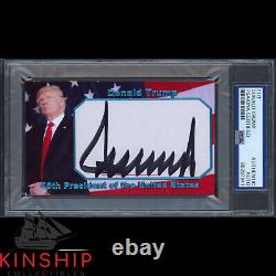 Président Donald Trump a signé Cut 3x5 Carte Personnalisée PSA DNA Slab Gras Auto C3398