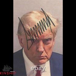 Président Donald Trump a signé Mugshot Print JSA LOA Rare Bold Auto read Z1803