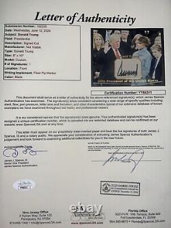 Président Donald Trump a signé Photo Personnalisée Cut 8x10 JSA LOA Gras Auto 1/1 Z1788