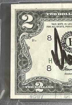 Président Donald Trump a signé le billet de 2 dollars vintage Psa 10 Gem Mint 10 Auto