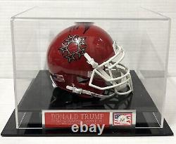 Président Donald Trump a signé le casque mini des New Jersey Generals de l'USFL avec étui Auto JSA