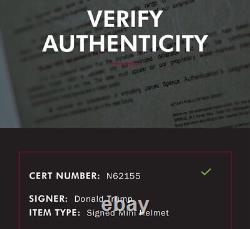 Président Donald Trump a signé le casque mini des New Jersey Generals de l'USFL avec étui Auto JSA