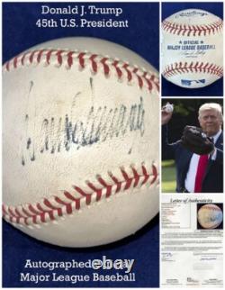 Président Donald Trump a signé un ballon de baseball ML officiel avec son nom complet JSA Vance