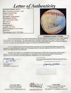Président Donald Trump a signé un ballon de baseball ML officiel avec son nom complet JSA Vance