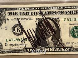Président Donald Trump a signé un billet de 1 dollar, autographié authentifié par PSA.
