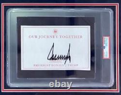 Président Donald Trump a signé un insert de livre encadré avec une photo de 11x14 PSA/DNA