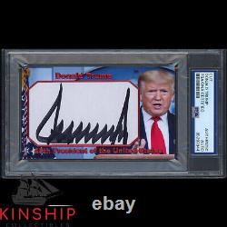 President Donald Trump a signé une carte personnalisée 3x5 coupée avec un autographe audacieux PSA DNA Slab C3400