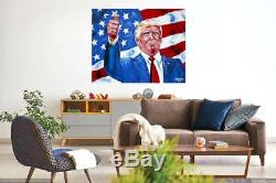 Président Donald Trump #maga USA Drapeau D'art Originale Dan Peinture Byl Énorme 4x5ft