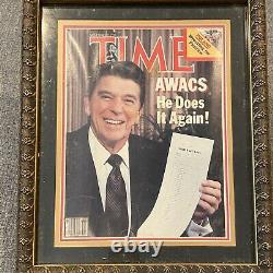 Président Ronald Reagan Novembre 1981 Signé Time Magazine Couverture Autographe Offre