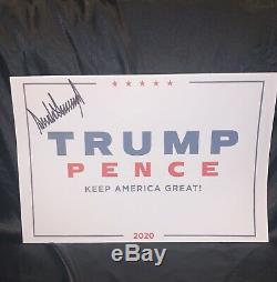 Président Trump Signé / Autographié 2020 Campagne Affiche (12 X 18)
