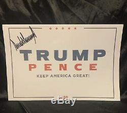 Président Trump Signé / Autographié 2020 Campagne Affiche (12 X 18)