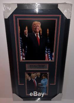 Psa / Adn 45ème Président Donald Trump Photo Autographiée Framed Autographiée