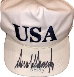 Psa / Adn Président Atout Signé Autographié Donald Make America De Nouveau Grand Chapeau