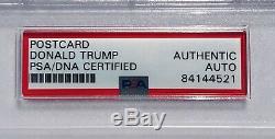 Psa / Adn Président Atout Signé Autographié Donald Make America Grande Carte Postale